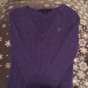 Purple Ralph Lauren cable knit sweater